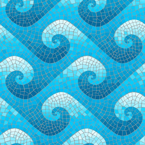 wave mosaic - turquoise