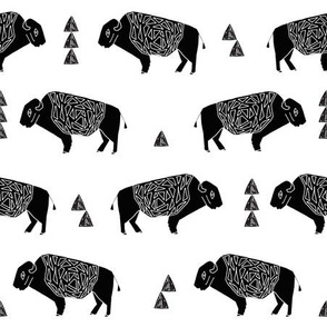 buffalo fabric // black and white nursery fabric baby americana design