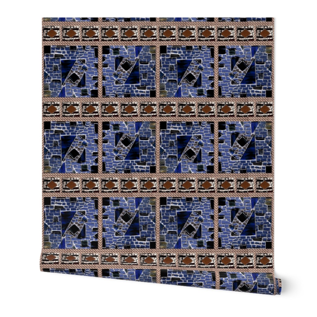 BLUE MOSAIC AND ROPE Brown ecru