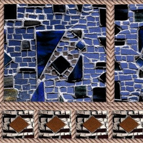 BLUE MOSAIC AND ROPE Brown ecru