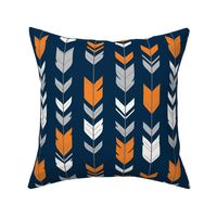 arrow Feathers- navy, orange, grey