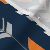 arrow Feathers- navy, orange, grey