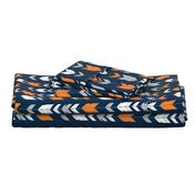 arrow Feathers- navy, orange, grey