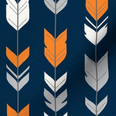 arrow Feathers- navy, orange, grey