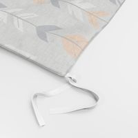 Arrow Feather - navy, orange, white on grey