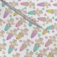 90s nostalgia fabric // cute dolls toys pastel rainbows fabric hand-drawn cute design pastel rainbow