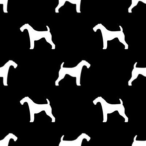 Airedale Terrier silhouette dog fabric black