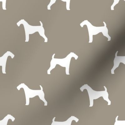 Airedale Terrier silhouette dog fabric medium brown