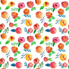 bright cheery abstract watercolor floral 