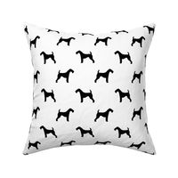 Airedale Terrier silhouette dog fabric white