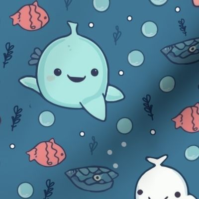 Kawaii aquatical animals