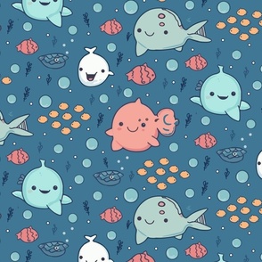 Kawaii aquatical animals