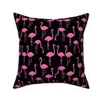 flamingo fabric // birds tropical summer andrea lauren fabric black and pink