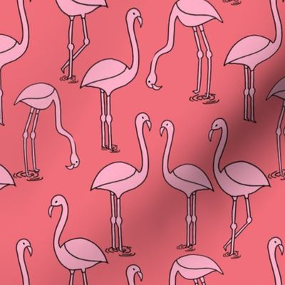 flamingo fabric // birds tropical summer andrea lauren fabric coral