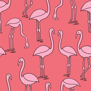 flamingo fabric // birds tropical summer andrea lauren fabric coral