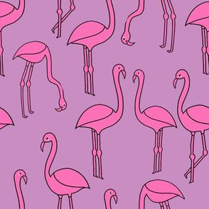 flamingo fabric // birds tropical summer andrea lauren fabric purple