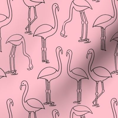 flamingo fabric // birds tropical summer pink  andrea lauren fabric