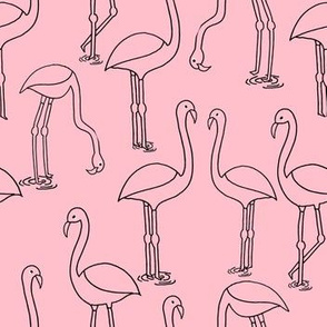 flamingo fabric // birds tropical summer pink  andrea lauren fabric