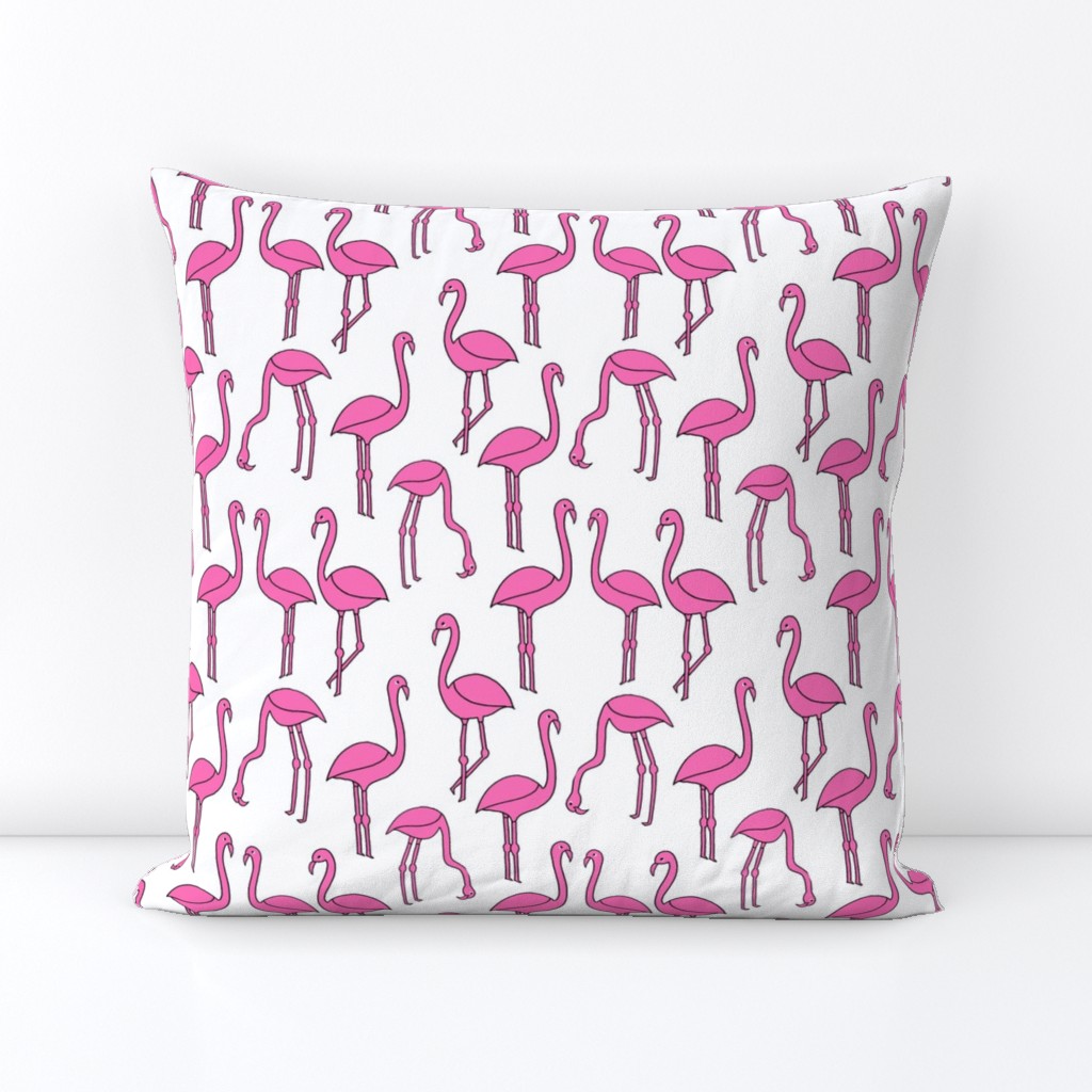 flamingo fabric // birds tropical summer pink and white andrea lauren fabric