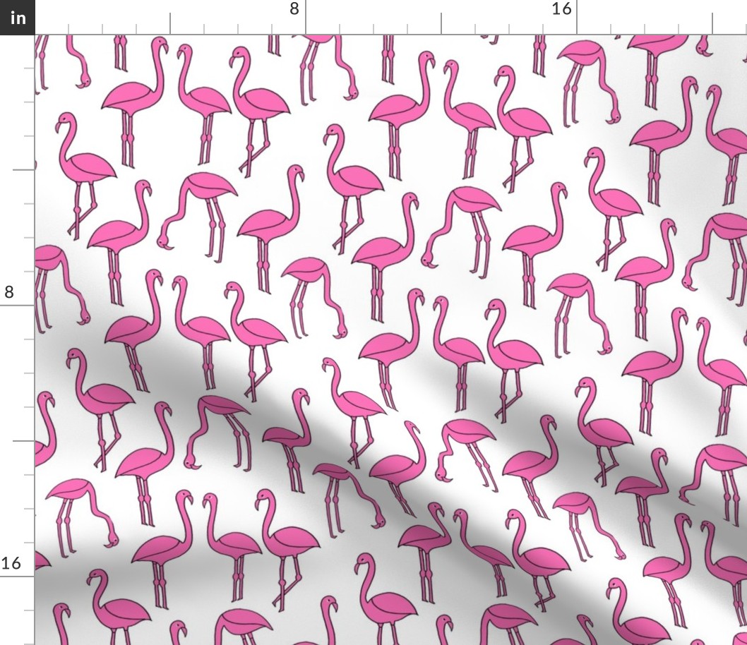 flamingo fabric // birds tropical summer pink and white andrea lauren fabric