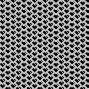Pixel Heart (Black on Grey)