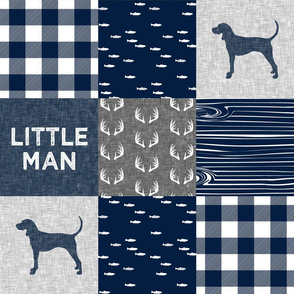 little man - navy and grey (coonhound)