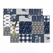 little man (90) - navy and grey (buck) quilt woodland