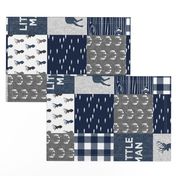 little man (90) - navy and grey (buck) quilt woodland