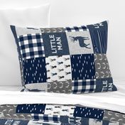 little man (90) - navy and grey (buck) quilt woodland