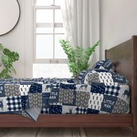 little man (90) - navy and grey (buck) quilt woodland