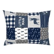 little man (90) - navy and grey (buck) quilt woodland