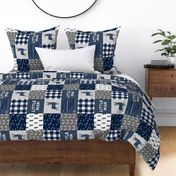 little man (90) - navy and grey (buck) quilt woodland