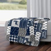 little man (90) - navy and grey (buck) quilt woodland