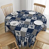 little man (90) - navy and grey (buck) quilt woodland