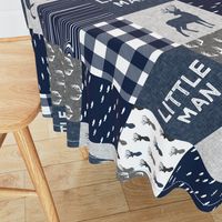 little man (90) - navy and grey (buck) quilt woodland