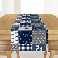 little man (90) - navy and grey (buck) quilt woodland