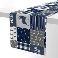 little man (90) - navy and grey (buck) quilt woodland