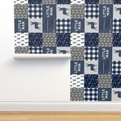 little man (90) - navy and grey (buck) quilt woodland