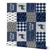 little man (90) - navy and grey (buck) quilt woodland