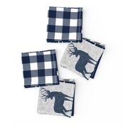 little man (90) - navy and grey (buck) quilt woodland