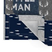 little man - navy and grey (buck) quilt woodland