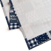 little man - navy and grey (buck) quilt woodland