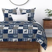 little man - navy and grey (buck) quilt woodland