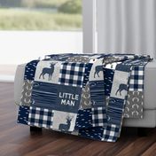 little man - navy and grey (buck) quilt woodland