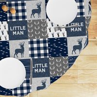 little man - navy and grey (buck) quilt woodland