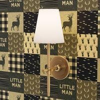 little man - navy and grey (buck) quilt woodland