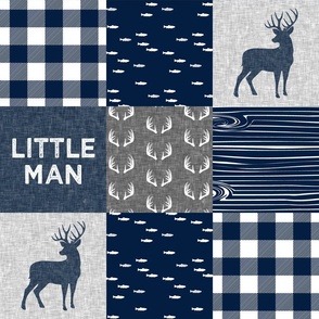 Navy And Tan Plaid Fabric, Wallpaper and Home Decor | Spoonflower