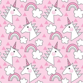 small unicorn-heads-on-hot-pink