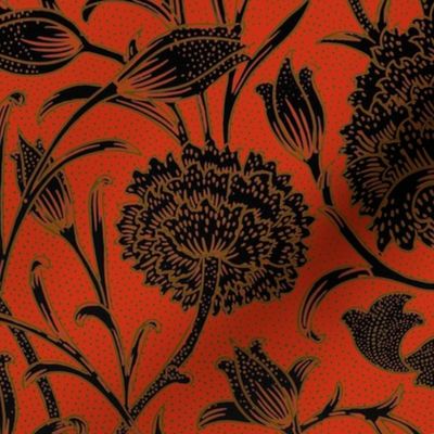 William Morris ~ Wild Tulip ~ Libertine, Gilt and Black