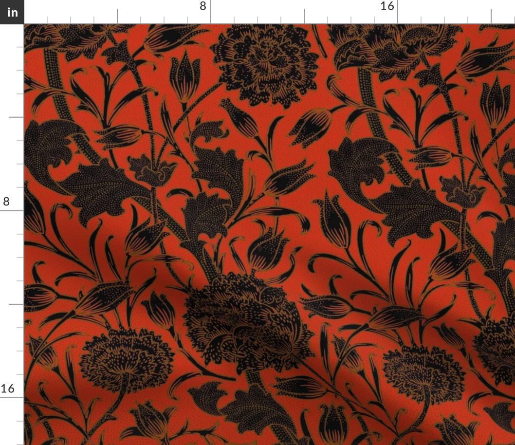 William Morris ~ Wild Tulip ~ Libertine, Gilt and Black